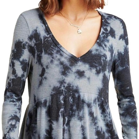 Anthropologie Gray/Black T.la tie-dye babydoll tee - Picture 2 of 3